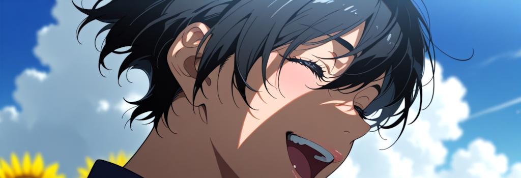 顔を太陽の方に向けて、ひまわりがしているように