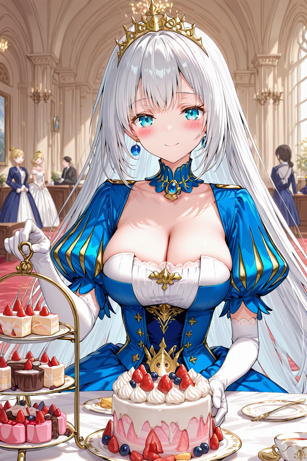 お茶会に出席してるお城のお姫様。今日は意中の彼が来るので、攻めた衣装にしました。