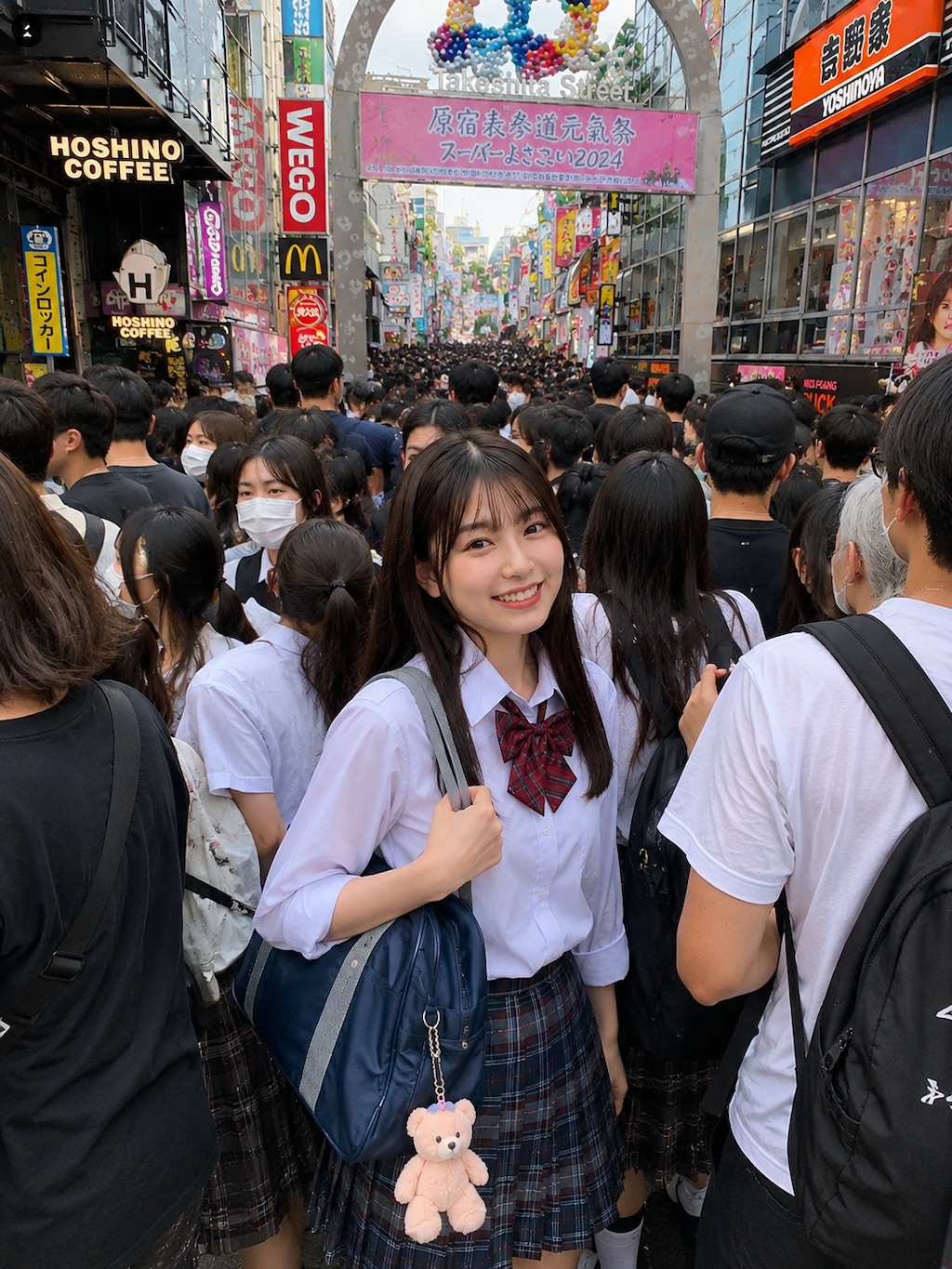 休日に原宿で遊ぶ女の子