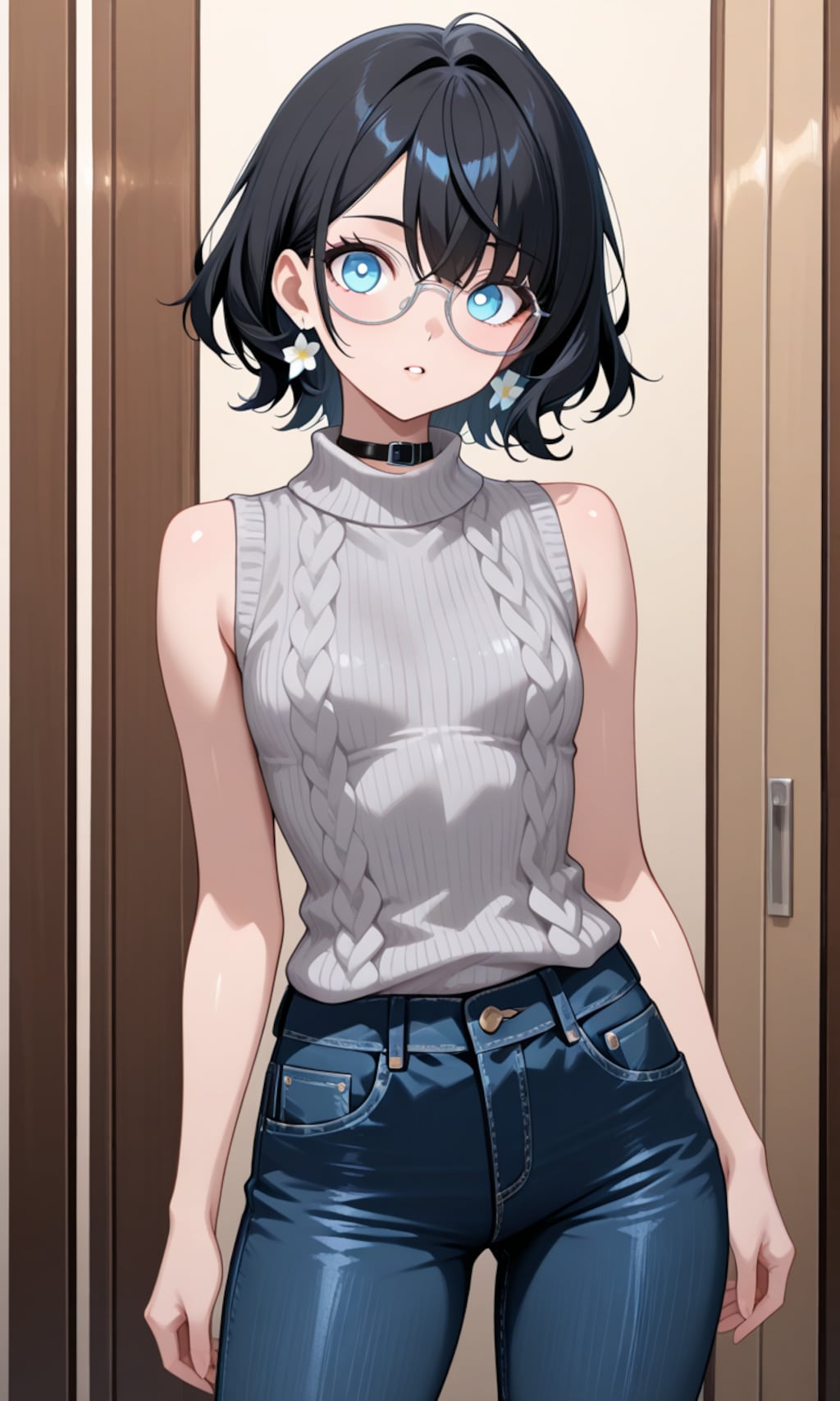 セーターとジーンズの華子