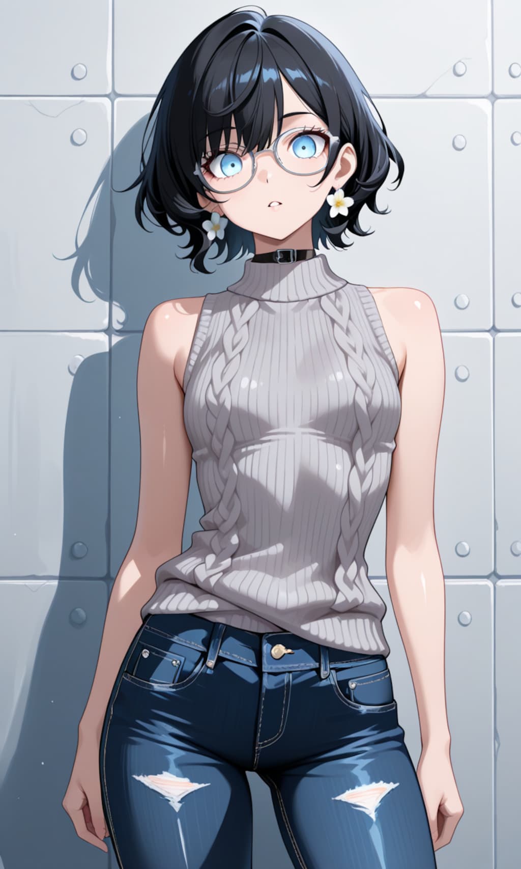 セーターとジーンズの華子