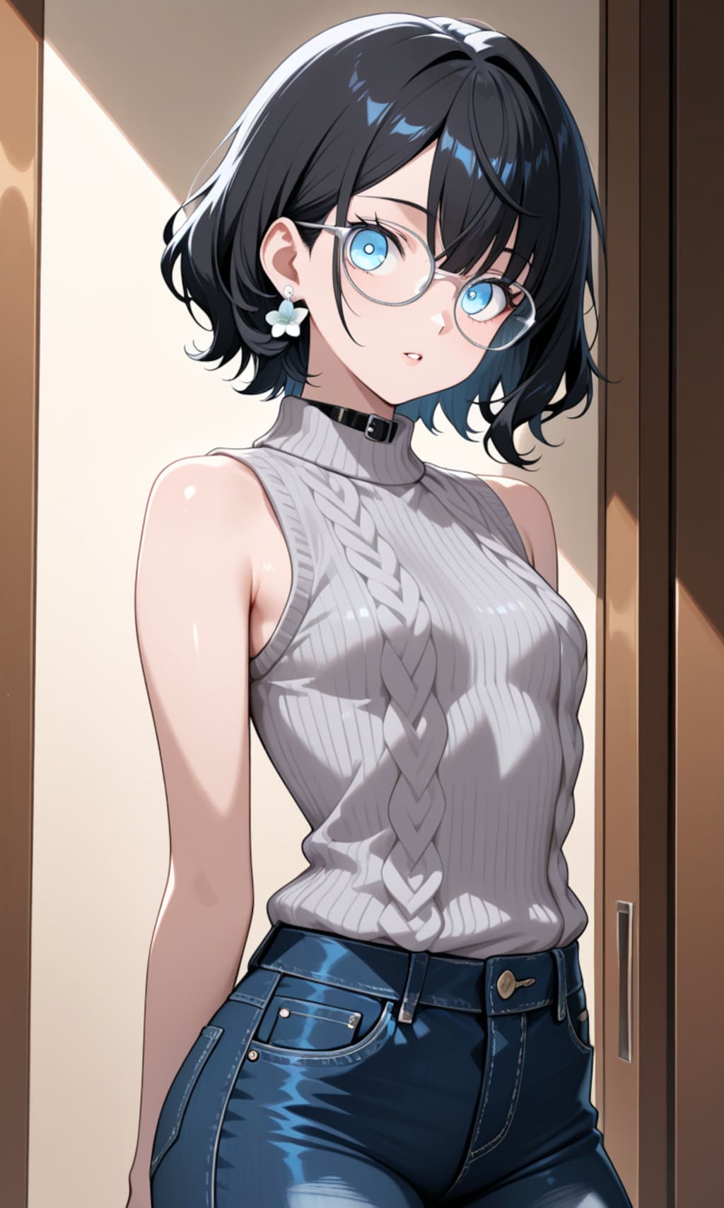 セーターとジーンズの華子