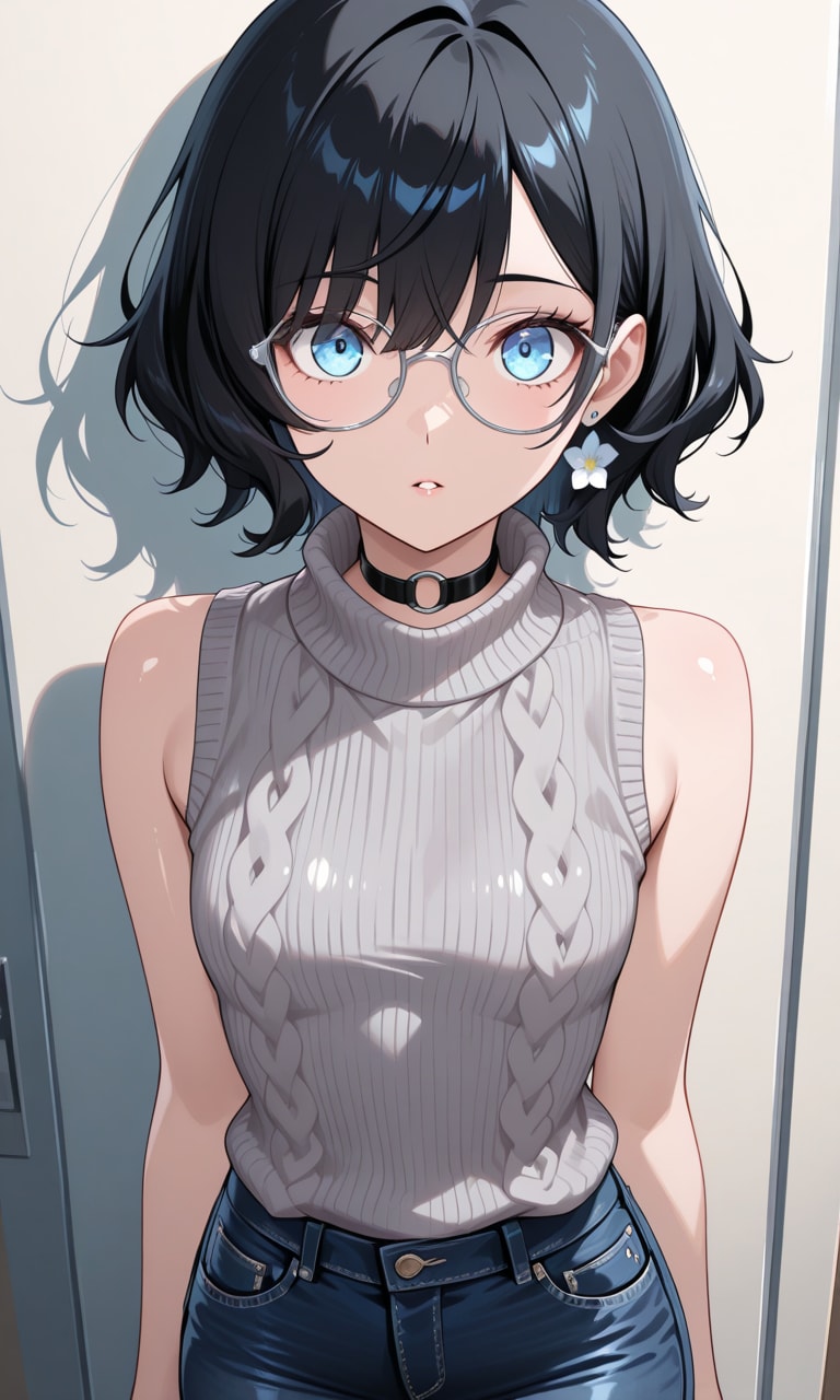 セーターとジーンズの華子 | の人気AIイラスト・グラビア