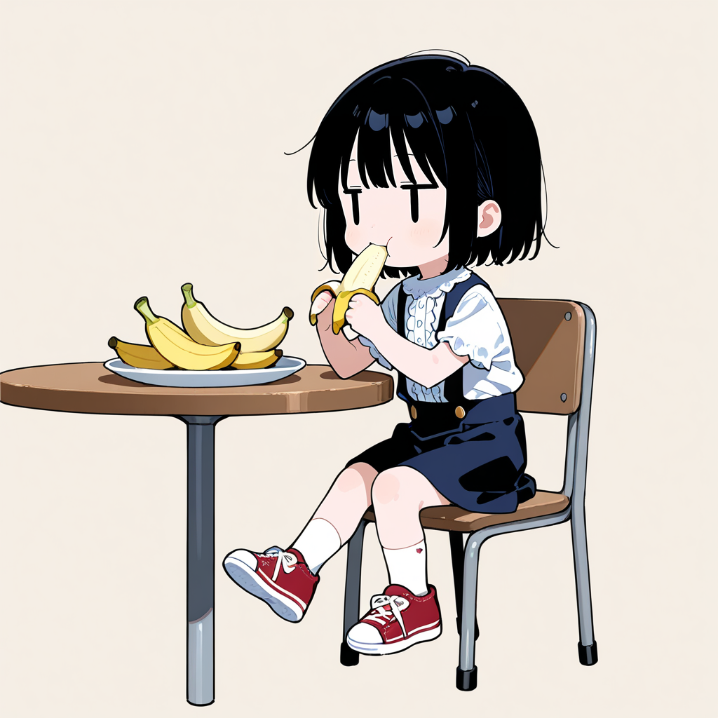 バナナを食べる