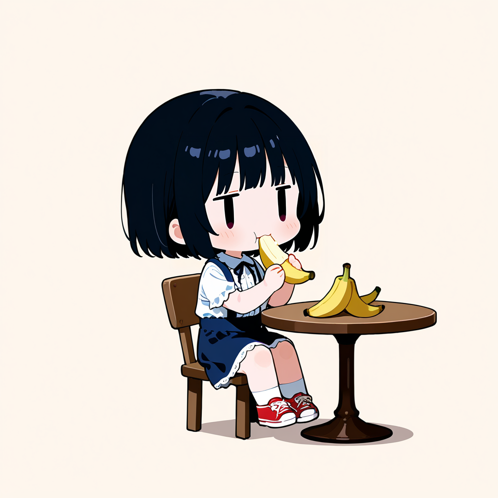 バナナを食べる
