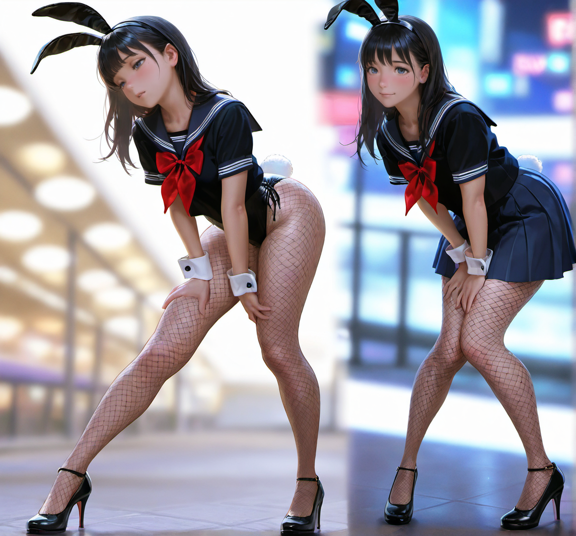 彼女がバニーに着替えたら