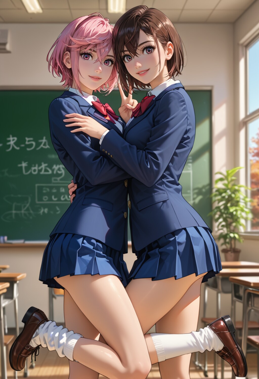 25. Date, Aira and Momo, School.