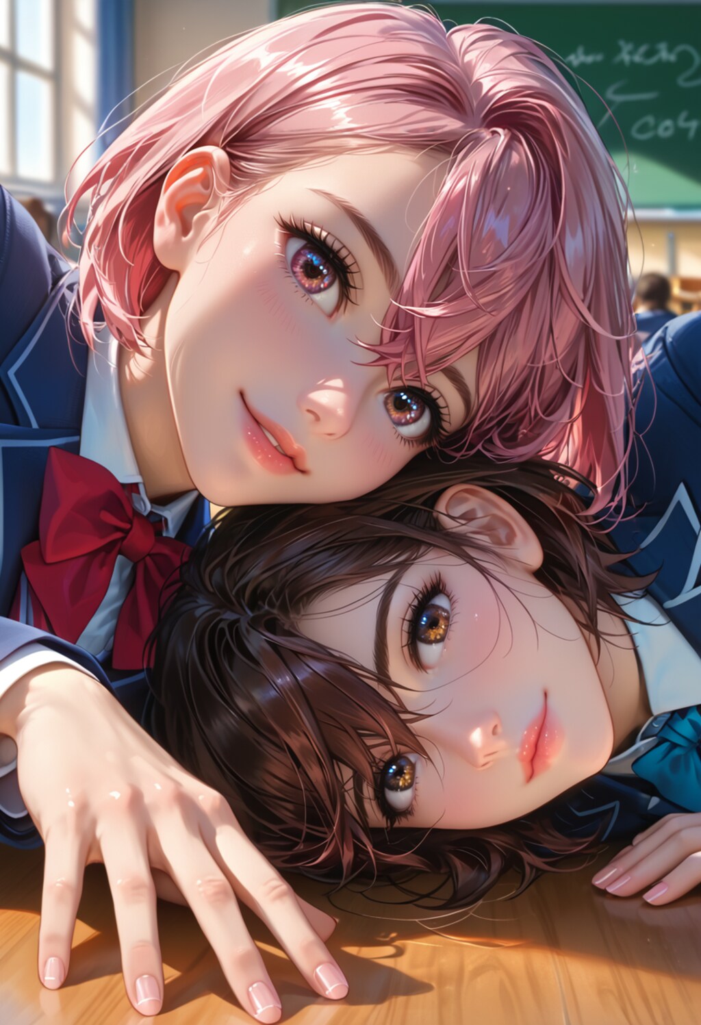 25. Date, Aira and Momo, School.