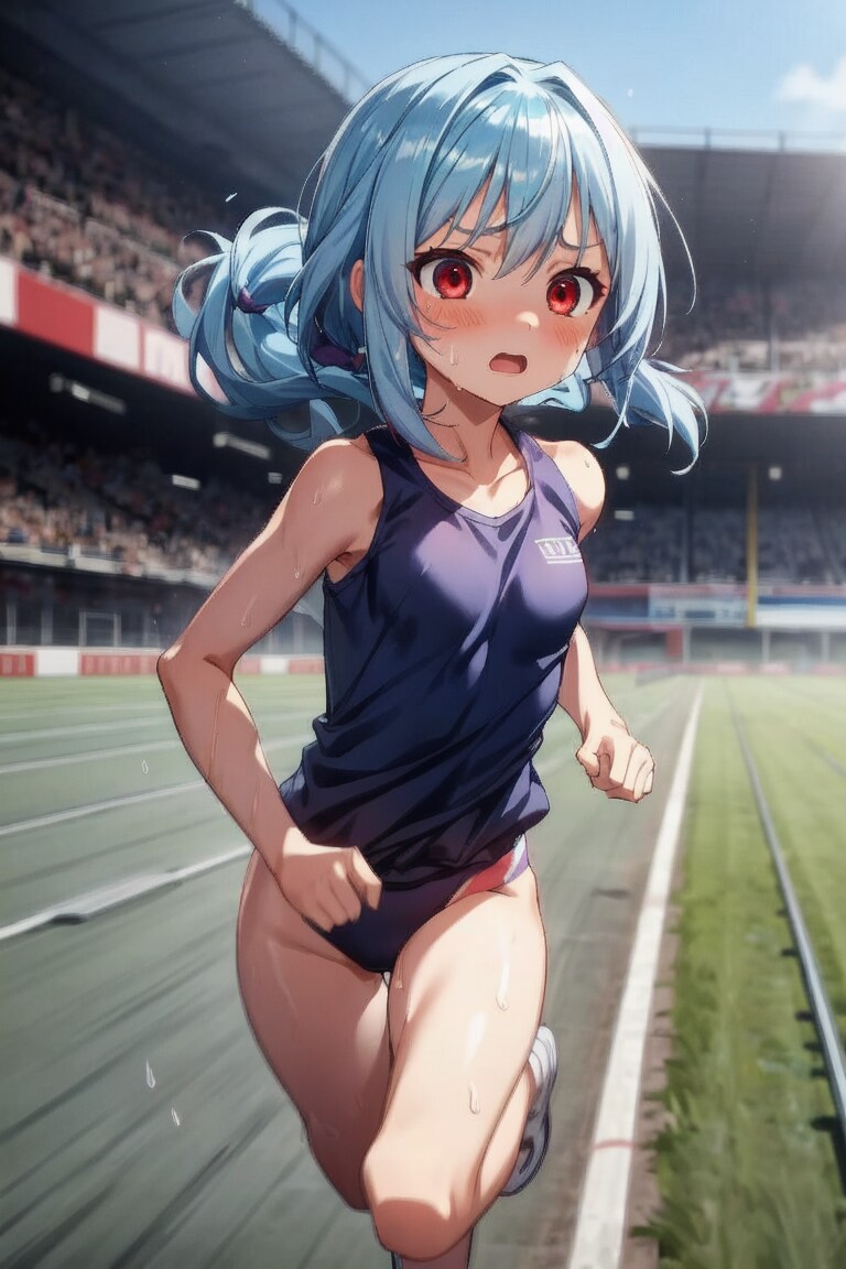 走ってる女の子