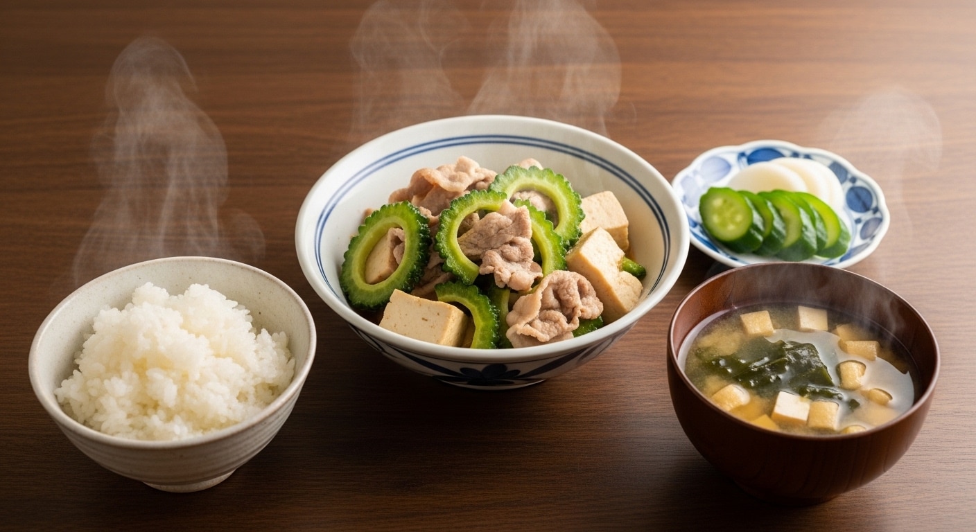 摩訶不思議食堂のゴーヤチャンプルー膳 | の人気AIイラスト・グラビア