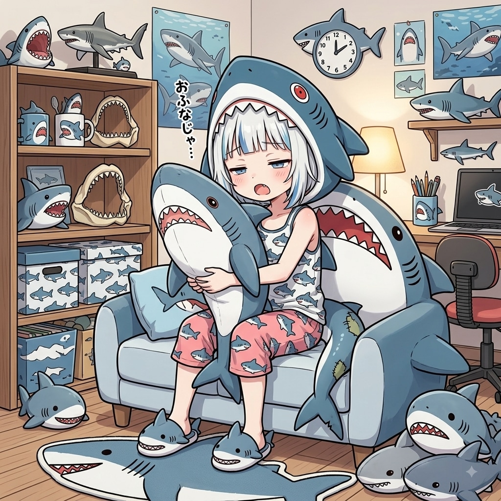 部屋着のサメ美ちゃん