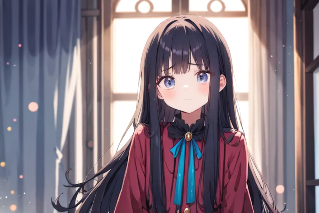 黒髪ロングヘア少女