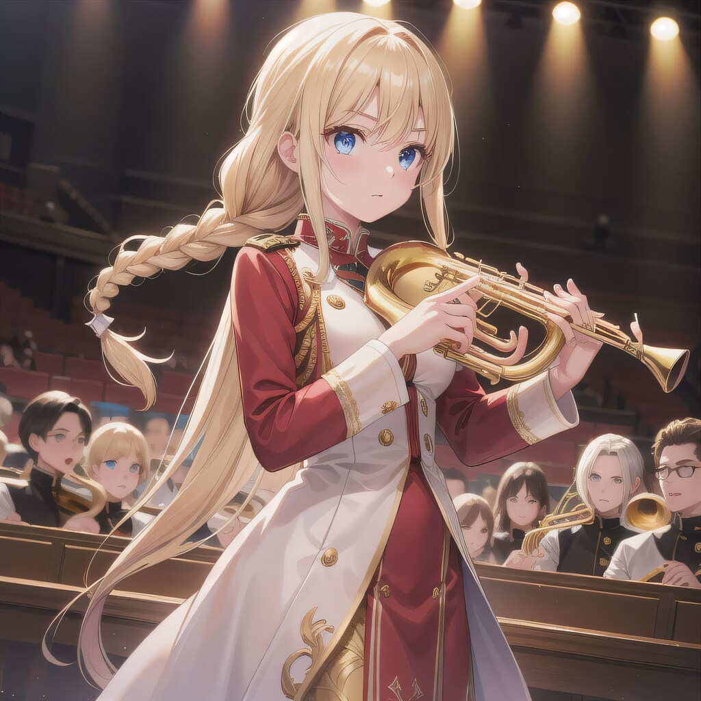 金髪ロングでブラスバンドの少女１０