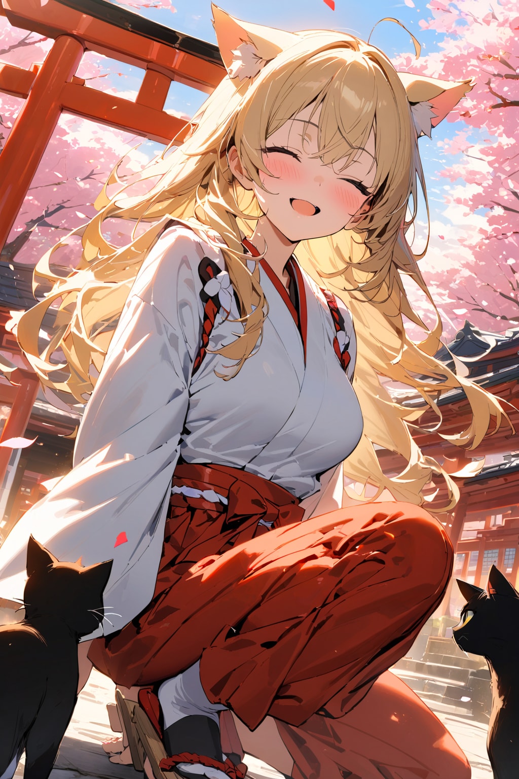 姉巫女様とお花見