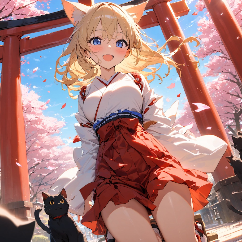 姉巫女様とお花見