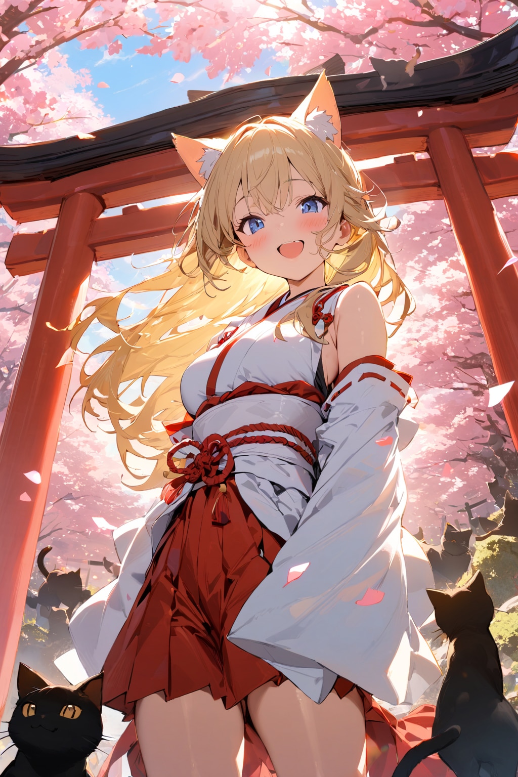 姉巫女様とお花見