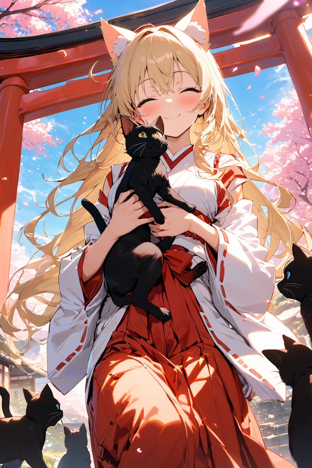 姉巫女様とお花見