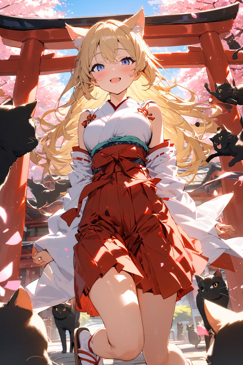 姉巫女様とお花見