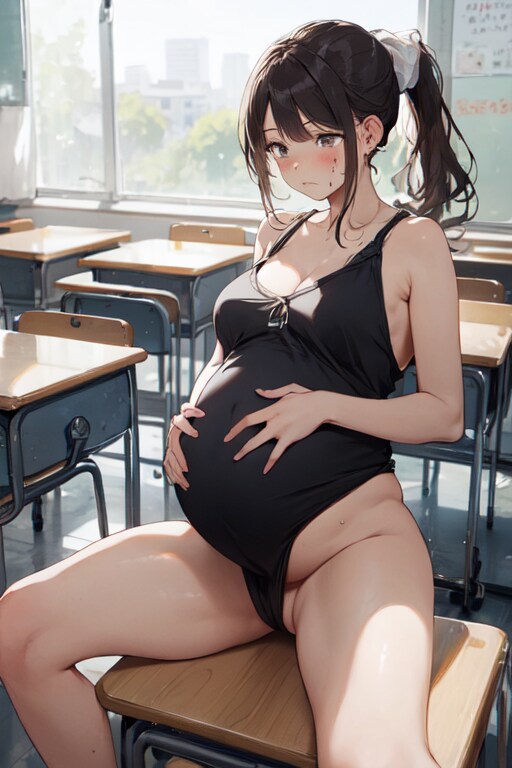 水着妊娠少女