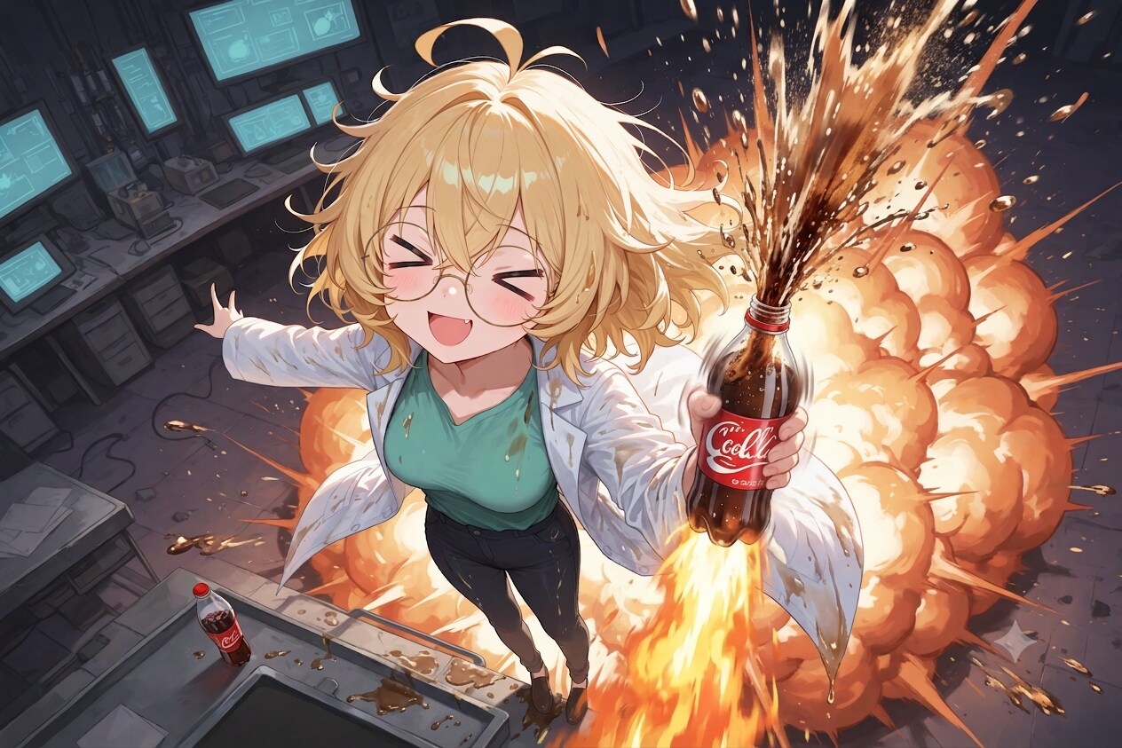 理久さん、コーラをシェイクする | の人気AIイラスト・グラビア