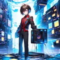 コンピュータと黒髪短髪男性★その2(4枚) 2枚目