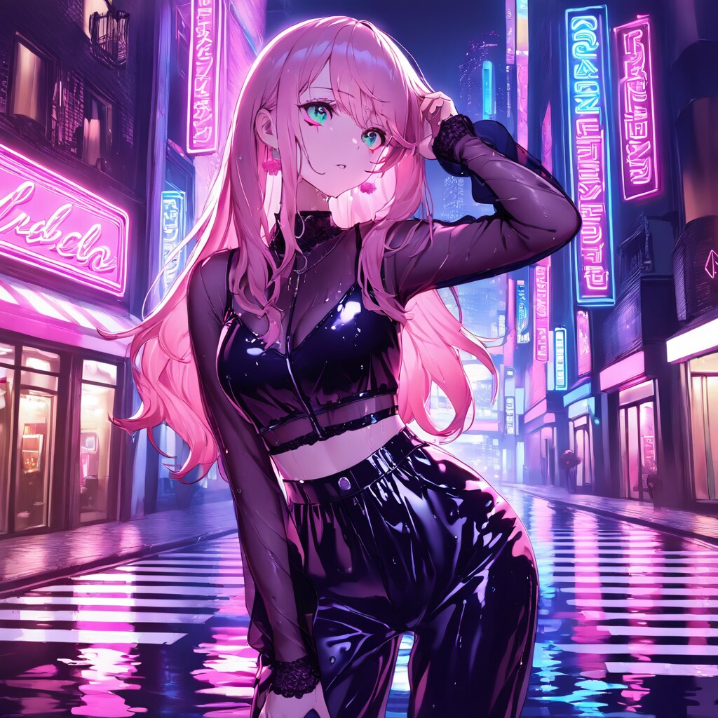 夜の都市とネオンファッション