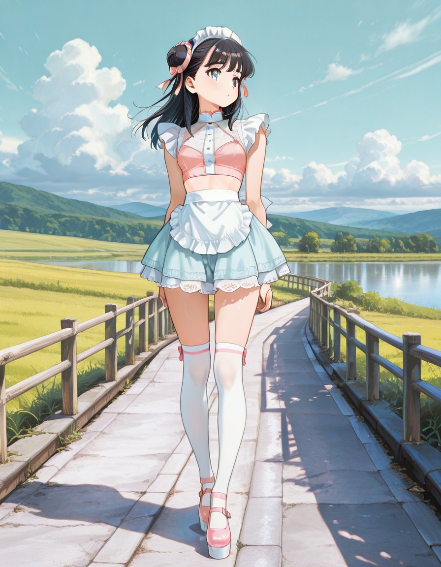 田舎で浮く格好の子 | の人気AIイラスト・グラビア