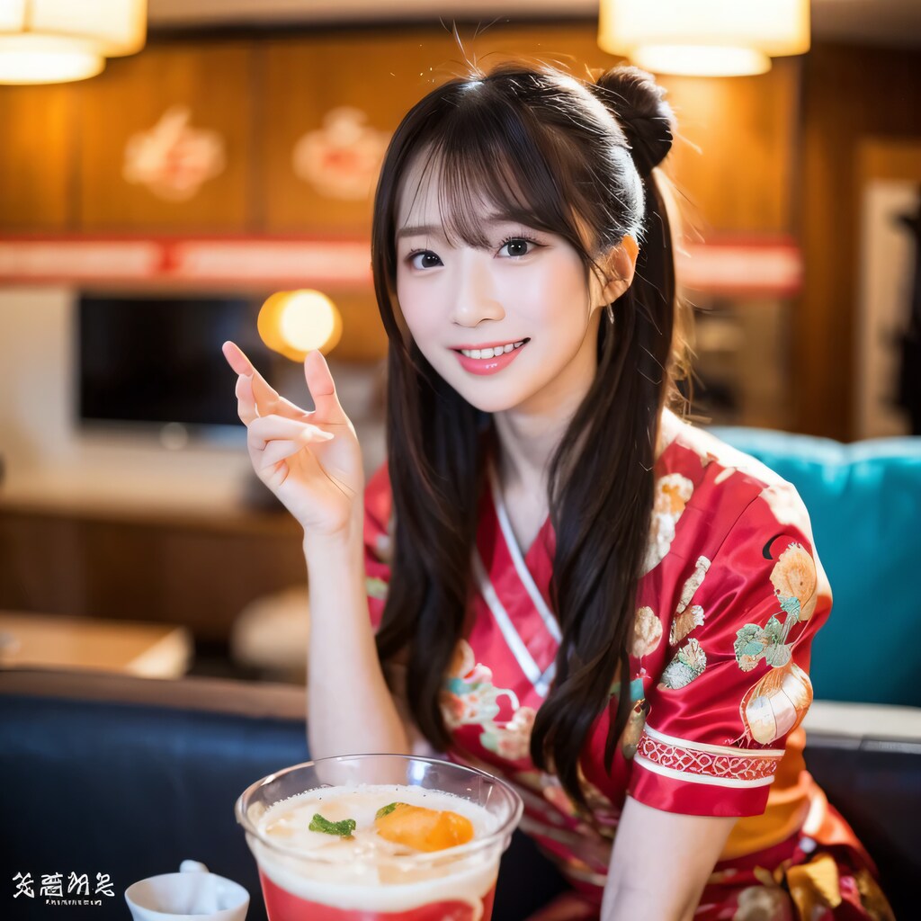 黒髪ロングで中華服の美女１１