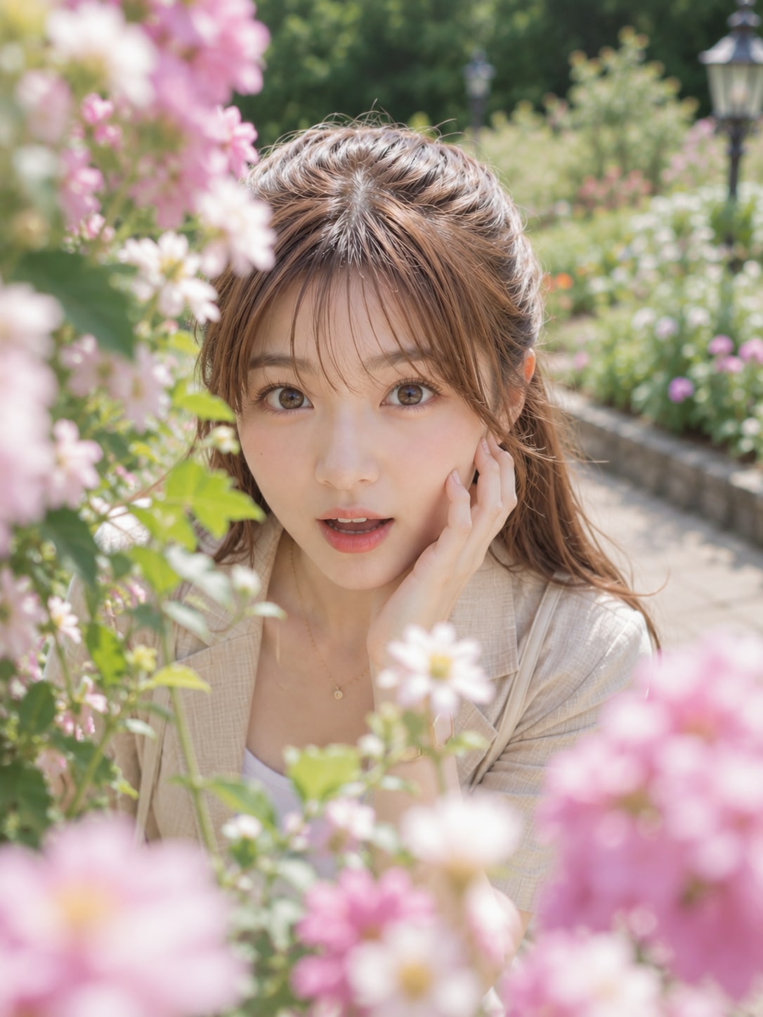 ハーブ園で彼女とデート