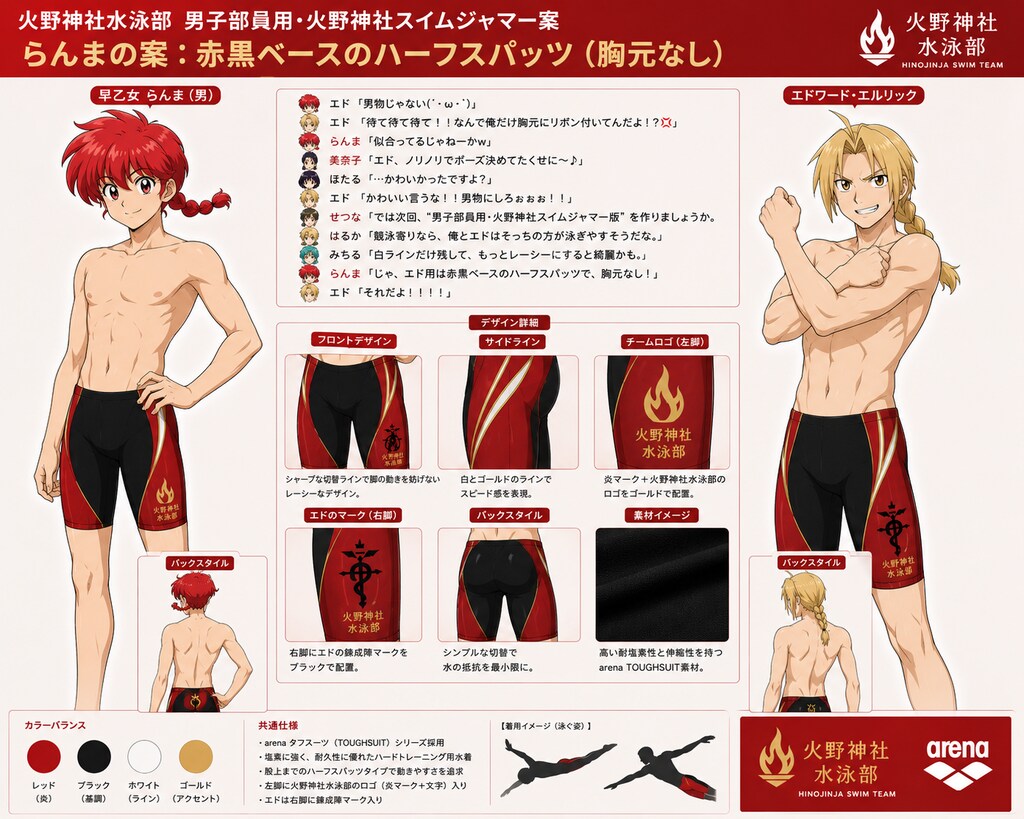 火野神社水泳部チームオリジナルタフスーツ！
