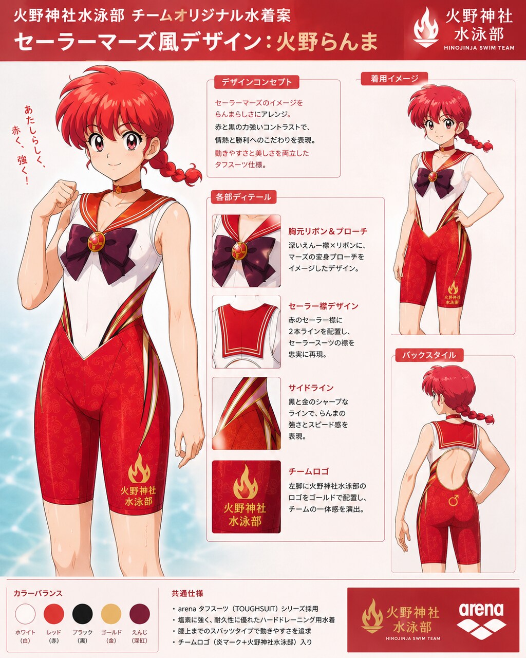 火野神社水泳部チームオリジナルタフスーツ！