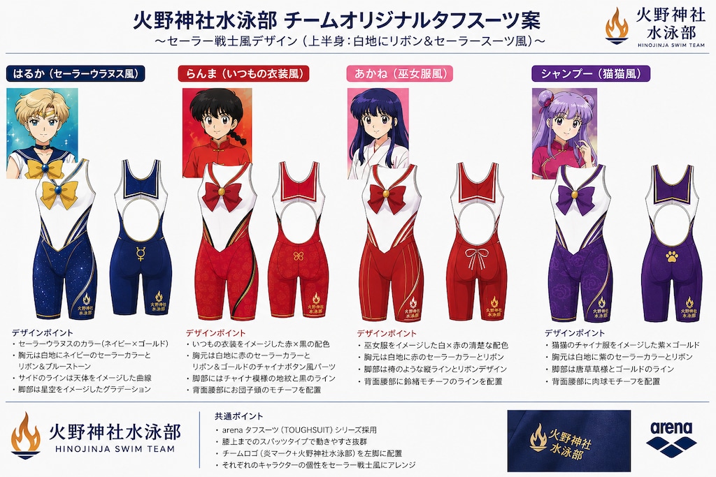 火野神社水泳部チームオリジナルタフスーツ！