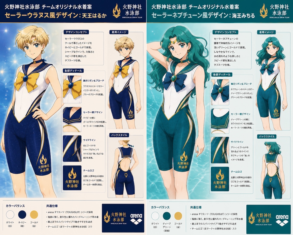火野神社水泳部チームオリジナルタフスーツ！
