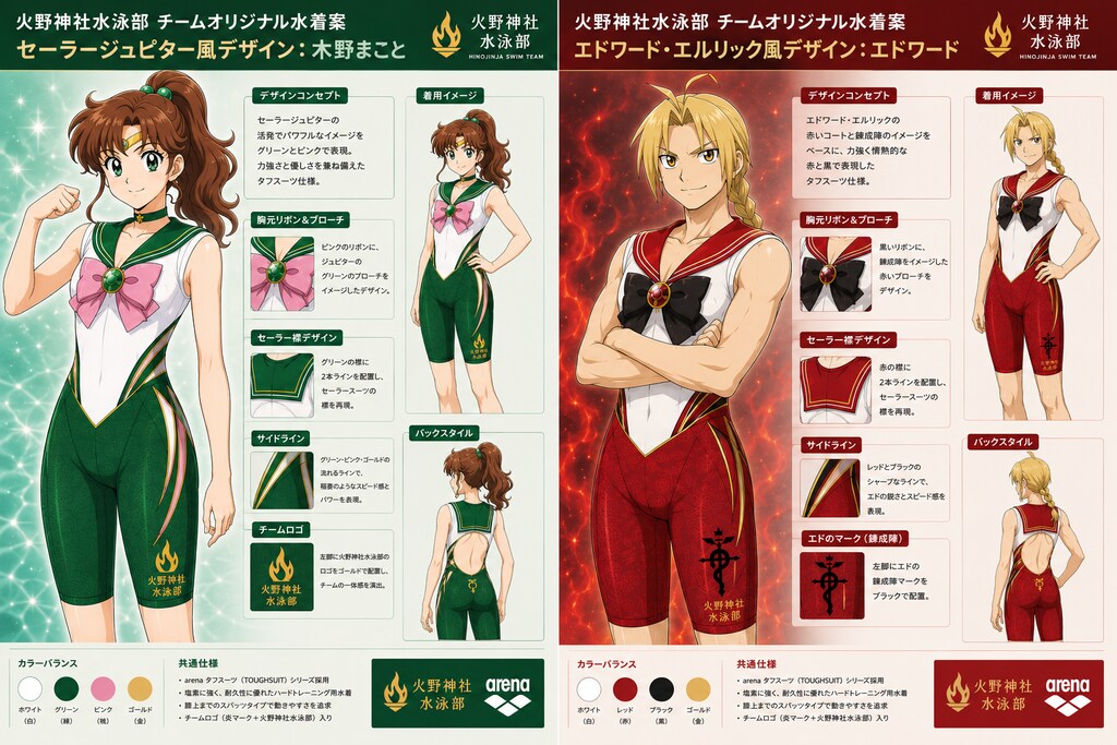 火野神社水泳部チームオリジナルタフスーツ！