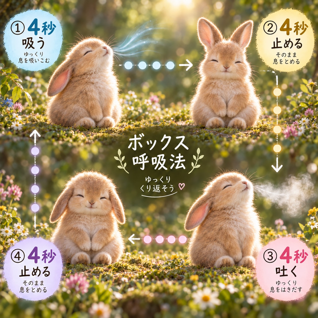 うさぎと一緒に、4秒呼吸 | の人気AIイラスト・グラビア