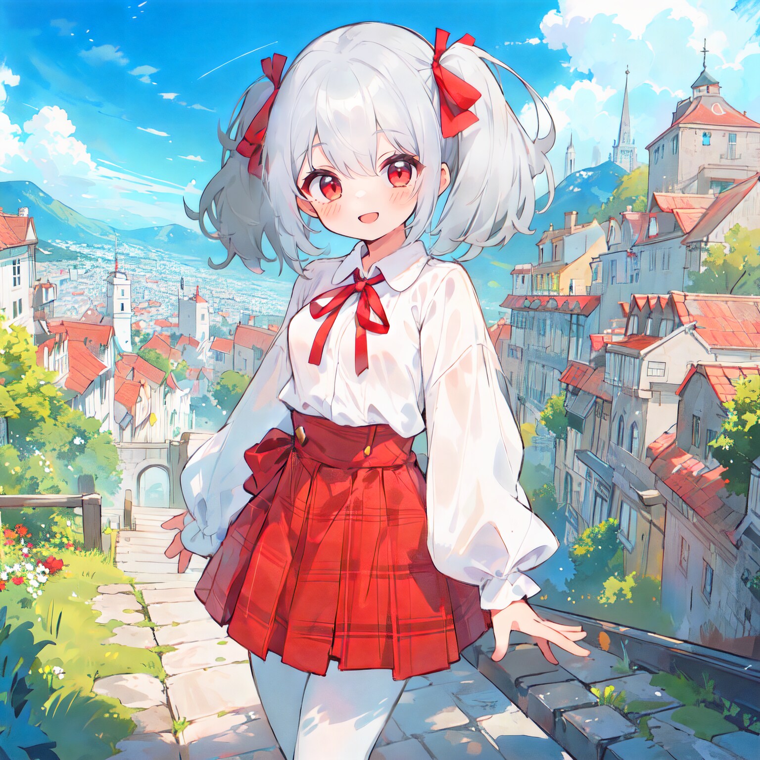 銀髪ツインテちゃん