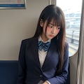 電車でたくし上げJK02 4枚目