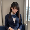 電車でたくし上げJK02 10枚目