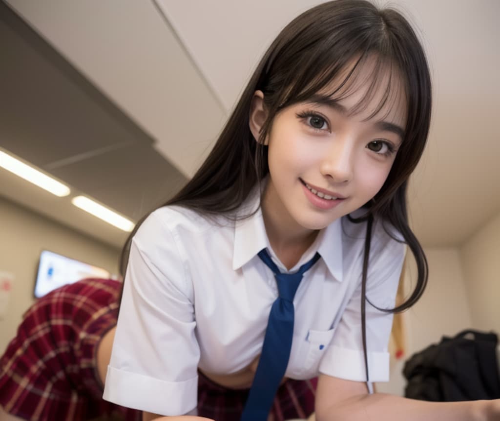 先生の言う通りシャツの下半分無くしました♡後、ノーブラです...♡