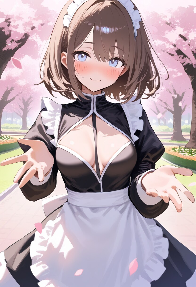 ユズキの春🌸のメイドコス🧹👗