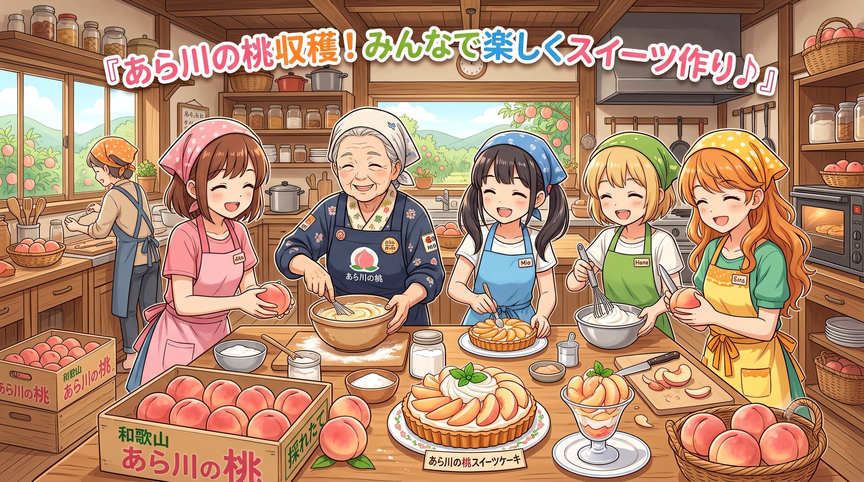 みんなで楽しく桃のスイーツ作り♪２