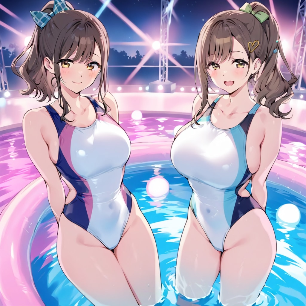 水着似合う？　実はコレ競泳水着なんだ。
