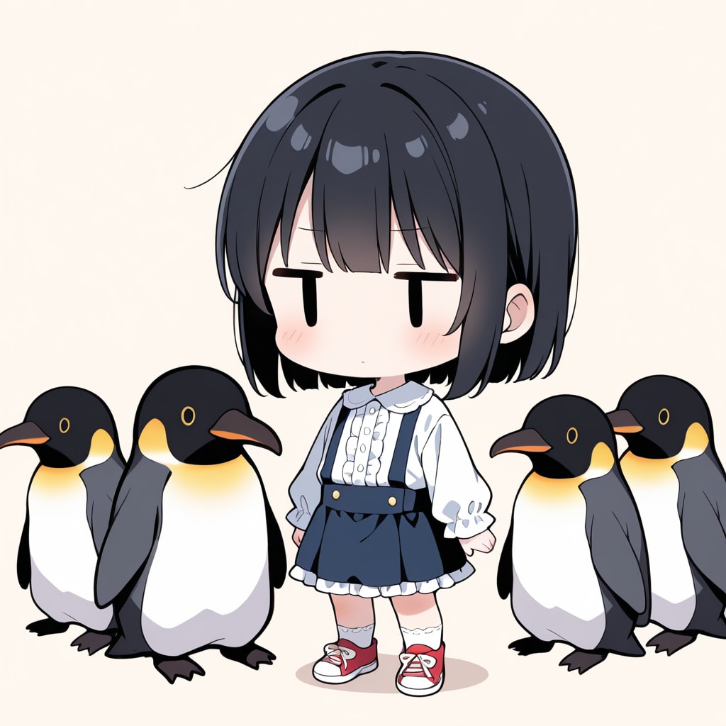 ペンギンと戯れる