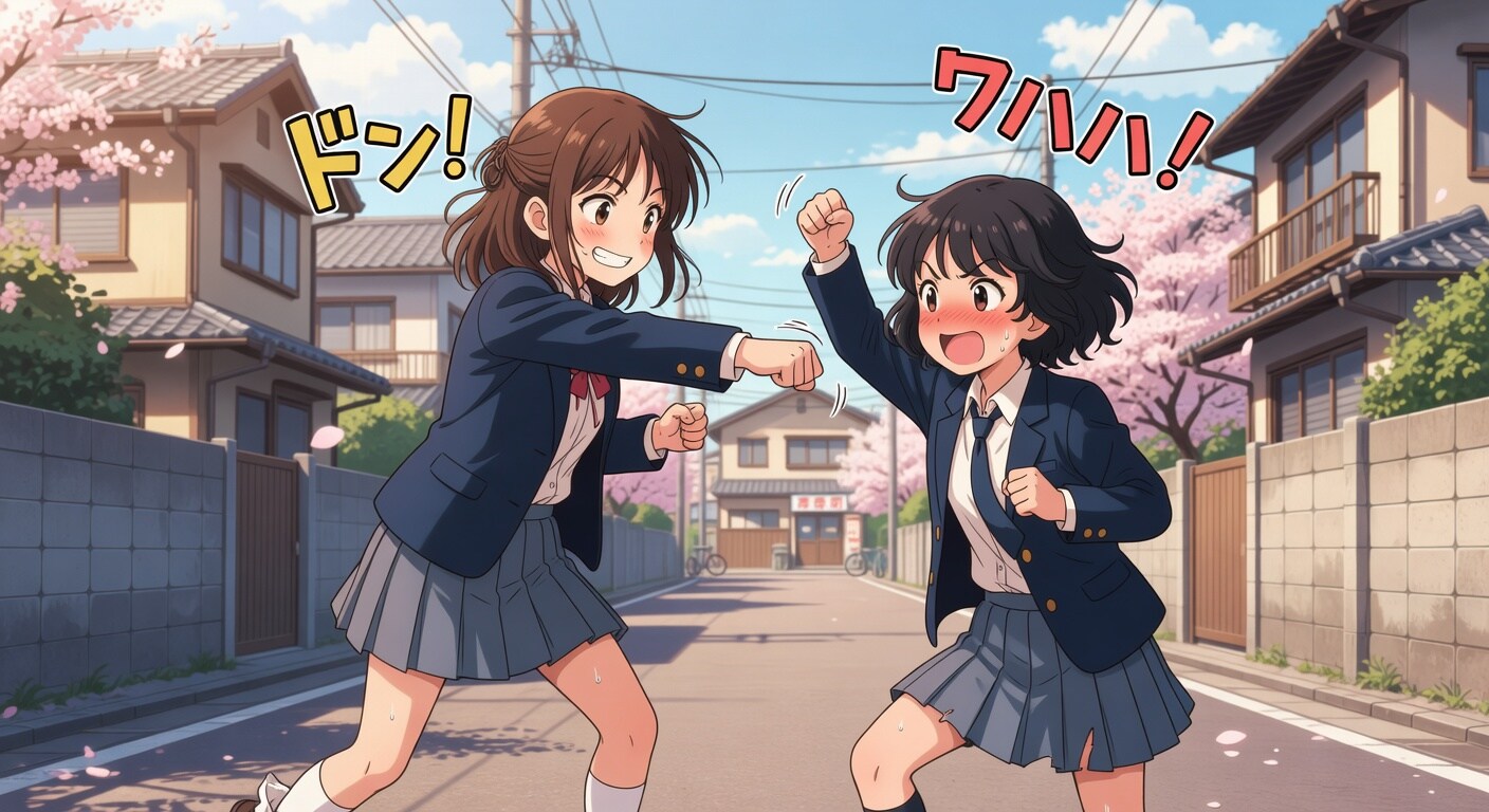 女子高生が二人で殴り合う | の人気AIイラスト・グラビア