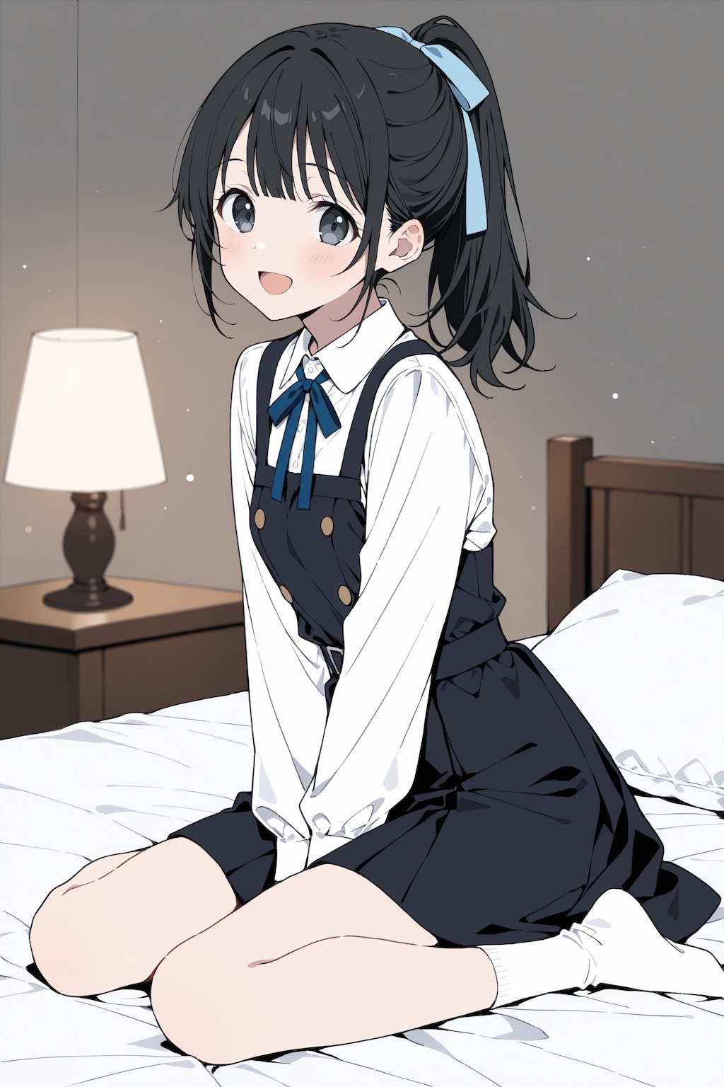 wariza,hand_between_legs,leaning_forward