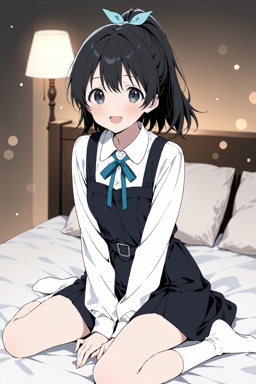 wariza,hand_between_legs,leaning_forward