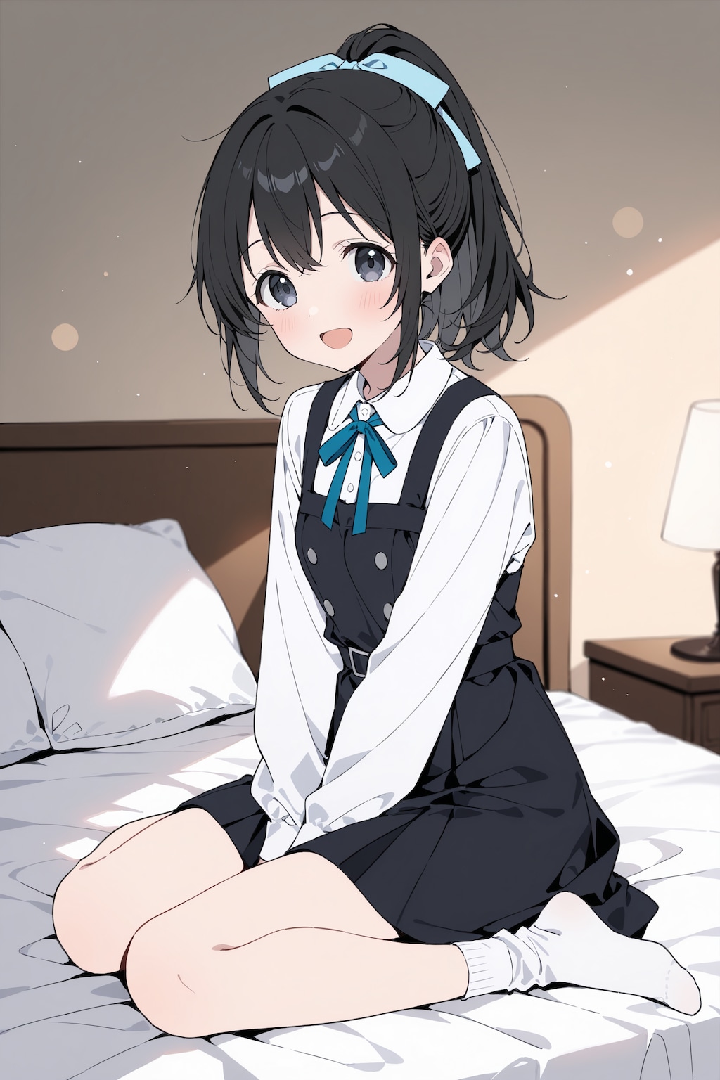 wariza,hand_between_legs,leaning_forward