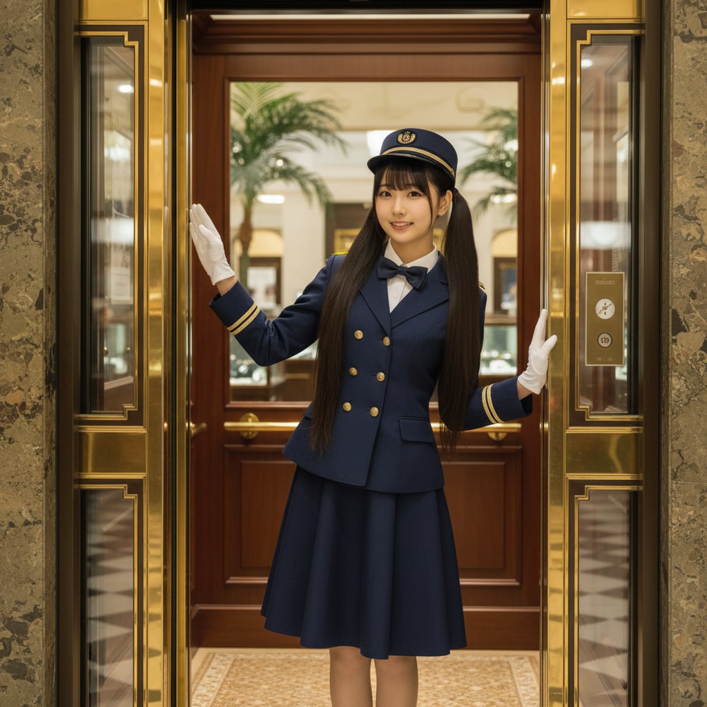 黒ツイさん。エレベーターガール