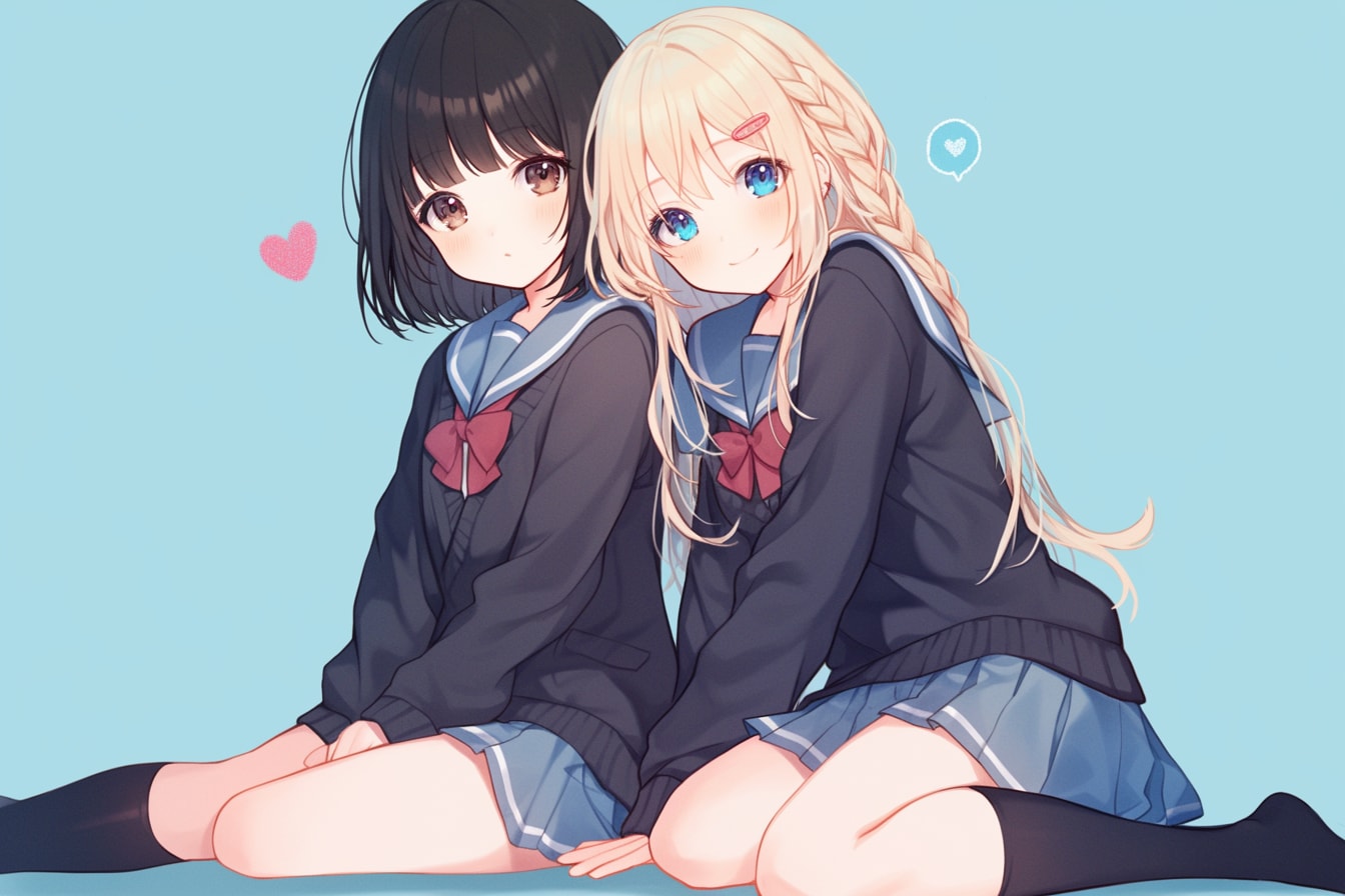 二人のJK285 | の人気AIイラスト・グラビア