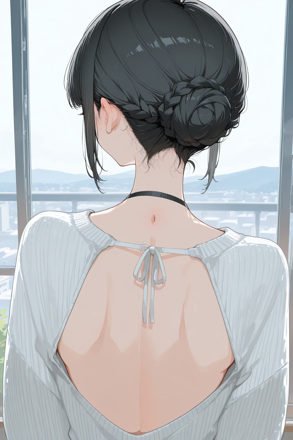 背中開きセーター